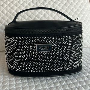 NWT Guess Black Rhinestoned Alcey Travel Makeup Toiletry Bag